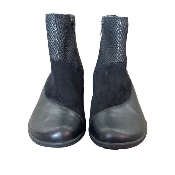 Earth Orion Black Leather Booties Size 9.5 - Picture 5 of 12